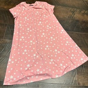 NWOT pink stars skater dress